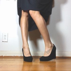 work heels • nine west halenia suede wedge pump